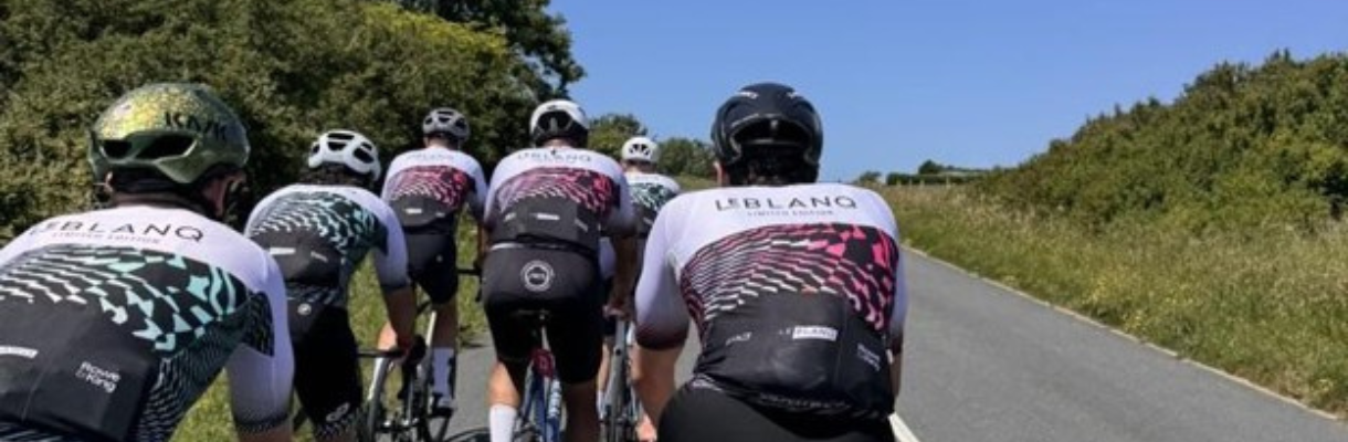 Group of cyclists cycling on the Isle of Wight